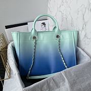 Chanel Shopping Bag Shaded Turquoise & Blue 34cm - 3