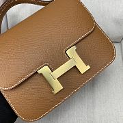 Hermes Epsom Leather Gold Lock Bag Brown Size 19 cm - 2