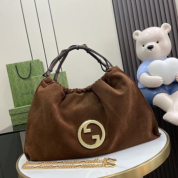 Gucci Blondie Large Tote Bag Brown Suede 52x35x9cm