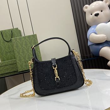 Gucci Jackie 1961 GG Crystal Mini Bag Black 13x19x3cm