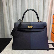 Hermes Epsom Kelly Sellier 28 Bleu Indigo Black Blue Bag 28cm - 1