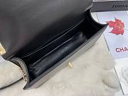 Chanel Medium Leboy Bag Black Chevron Gold Lambskin 25cm - 4