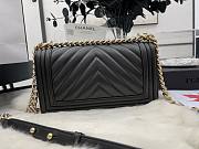 Chanel Medium Leboy Bag Black Chevron Gold Lambskin 25cm - 3