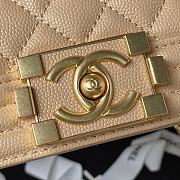 Chanel Boy Bag With Handle Caviar Gold Beige 25x14.5x8cm - 2