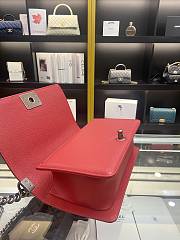 Chanel Leboy Bag Caviar Red Caviar Silver 25cm - 6