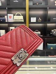 Chanel Leboy Bag Caviar Red Caviar Silver 25cm - 2