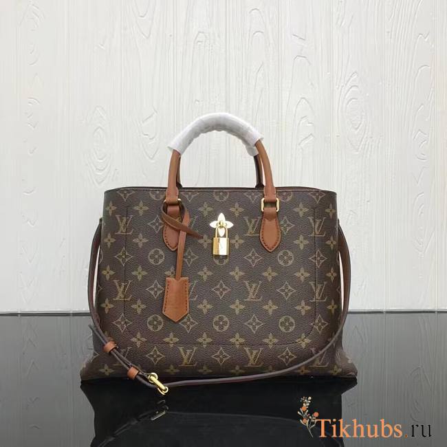 Louis Vuitton LV Flower Handbag Shoulder Bag Brown 34x24x13cm - 1