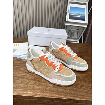 Dior One Sneakers Beige Multicolor Calfskin and Suede Calfskin