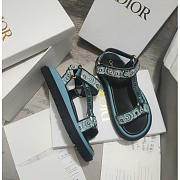 Dior D-Wave Sandal Denim Blue Multicolor Butterfly Bandana - 3