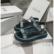 Dior D-Wave Sandal Denim Blue Multicolor Butterfly Bandana - 2
