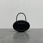 Celine Oval Bag Cuir Triomphe Clutch Black 14.5x10x5cm - 1