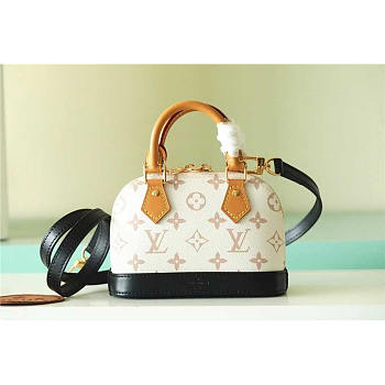 Louis Vuitton LV Nano Alma Bag Monogram Dune Black 18 x 12 x 8 cm