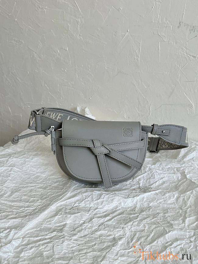 Loewe Mini Gate Dual Bag Soft Calfskin Grey 21x12.5x9cm - 1