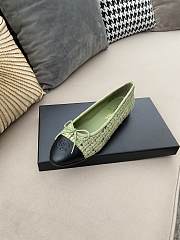 Chanel Ballerina Flat Tweet Green Black - 3