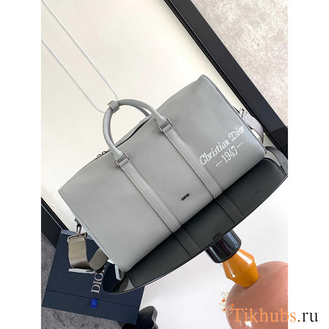 Dior by Birkenstock 1947 Signature Lingot 50 Duffle Bag Gray 50x25x21.5cm - 1