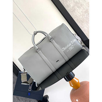 Dior by Birkenstock 1947 Signature Lingot 50 Duffle Bag Gray 50x25x21.5cm