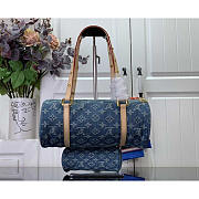 Louis Vuitton LV Papillon Handbag Monogram Denim Blue 29cm - 5