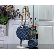 Louis Vuitton LV Papillon Handbag Monogram Denim Blue 29cm - 4