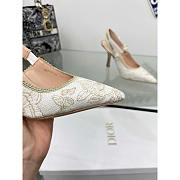 Dior J'adior Slingback Pump White Gold-Tone Toile de Jouy Mexico 10cm - 5