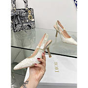 Dior J'adior Slingback Pump White Gold-Tone Toile de Jouy Mexico 10cm - 4