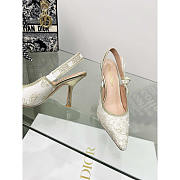 Dior J'adior Slingback Pump White Gold-Tone Toile de Jouy Mexico 10cm - 2