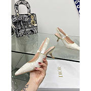 Dior J'adior Slingback Pump White Gold-Tone Toile de Jouy Mexico 6.5cm - 2