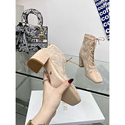 Dior Naughtily-D Ankle Boot Transparent Mesh Suede Calfskin Beige 8cm - 5