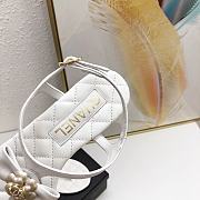 Chanel White Camellia Bow Thong Sandals - 2