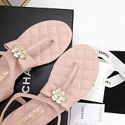 Chanel Pink Camellia Bow Thong Sandals - 4