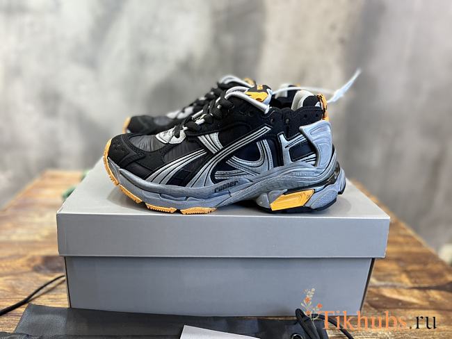 Balenciaga Runner Trainer Black Yellow Sneaker - 1