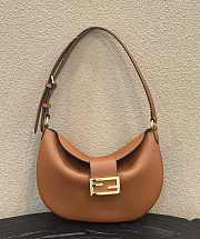 Fendi Women Small Croissant Brown Leather Bag 30×1×23cm - 1