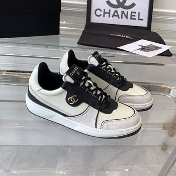 Chanel Sneakers Lambskin & Suede Calfskin Black White