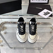 Chanel Sneakers Lambskin & Suede Calfskin Black White - 3