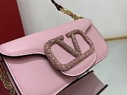 Valentino Small Shoulder Bag With Jewel Pink Logo 20x11x5cm - 5