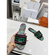 Dior Dway Slide Multicolor Embroidered Cotton Green - 2