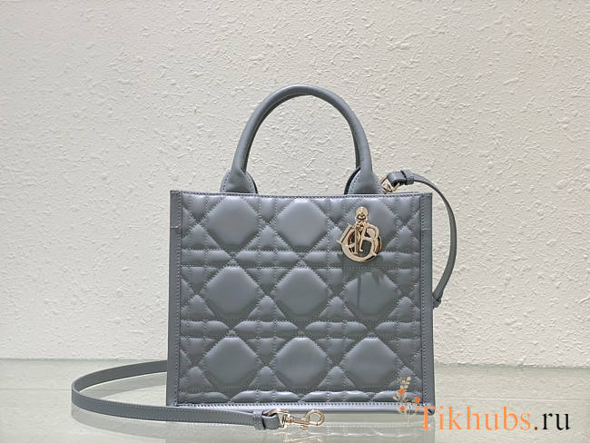 Dior Small Book Tote Grey Macrocannage 26.5 x 21 x 14 cm - 1