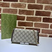 Gucci Blondie Continental Chain Wallet Beige Ebony 21x10.5cm - 5