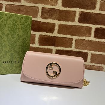 Gucci Blondie Continental Chain Wallet Pink 21x10.5cm