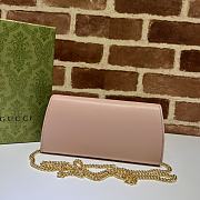 Gucci Blondie Continental Chain Wallet Pink 21x10.5cm - 4