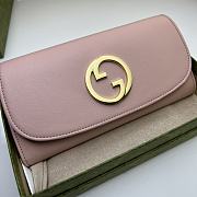 Gucci Blondie Continental Chain Wallet Pink 21x10.5cm - 2