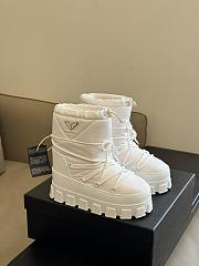 Prada Logo Padded Ankle Boots White - 1