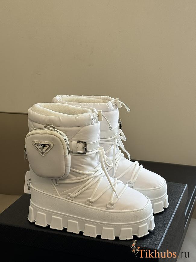 Prada Nylon Gabardine Après-ski Boots With Pouch White - 1