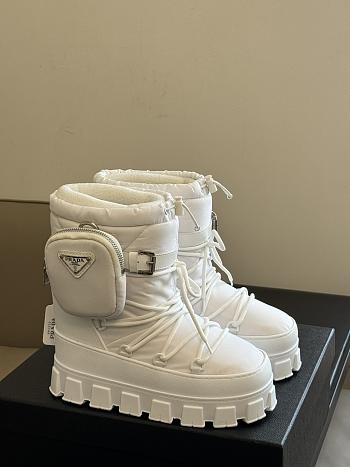 Prada Nylon Gabardine Après-ski Boots With Pouch White