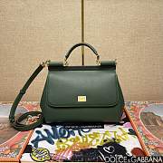 Dolce & Gabbana Medium Sicily Handbag Dauphine Green 25x20x12cm - 1