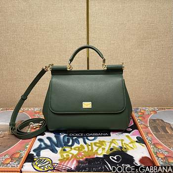 Dolce & Gabbana Medium Sicily Handbag Dauphine Green 25x20x12cm