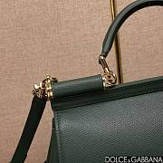 Dolce & Gabbana Medium Sicily Handbag Dauphine Green 25x20x12cm - 6