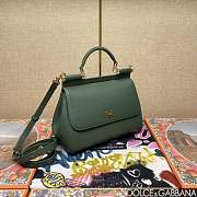 Dolce & Gabbana Medium Sicily Handbag Dauphine Green 25x20x12cm - 4