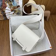 Hermes Geta White Chevre 20cm - 3