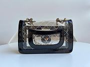 Chanel Flap Bag PVC Black Gold 25.5x16.5x6cm - 4