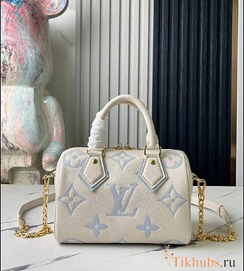 Louis Vuitton LV Speedy Bandoulière 20 Latte/Candy Blue 20.5x13.5x12cm